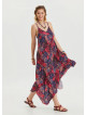 Adjustable Straps Asymmetric Cut Women's Long Dress 4658